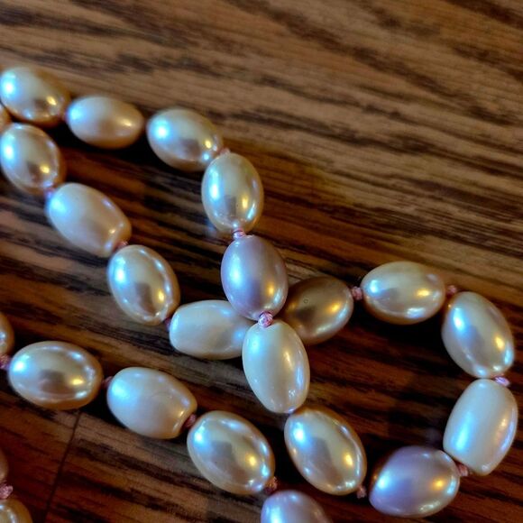 MONET Long Length Rope Pearls In Champagne, Cream, Light Mauve TIMELESS CHIC! - Picture 4 of 12